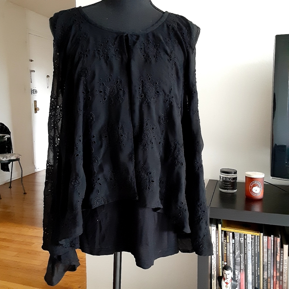 Religion UK drapey lace layered tank